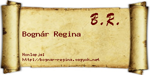 Bognár Regina névjegykártya