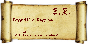 Bognár Regina névjegykártya