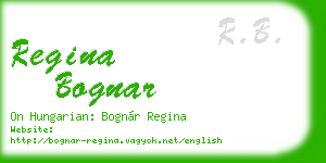 regina bognar business card