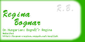 regina bognar business card